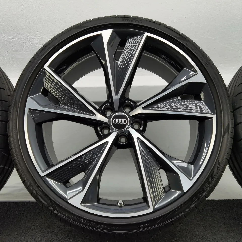 22 Zoll Audi 5-V-Speichen-Struktur Anthrazit glänzend, glanzgedreht Sommerräder / Pirelli P-Zero PZ4 (AO) PNCS 285/30 R22 – Bild 11