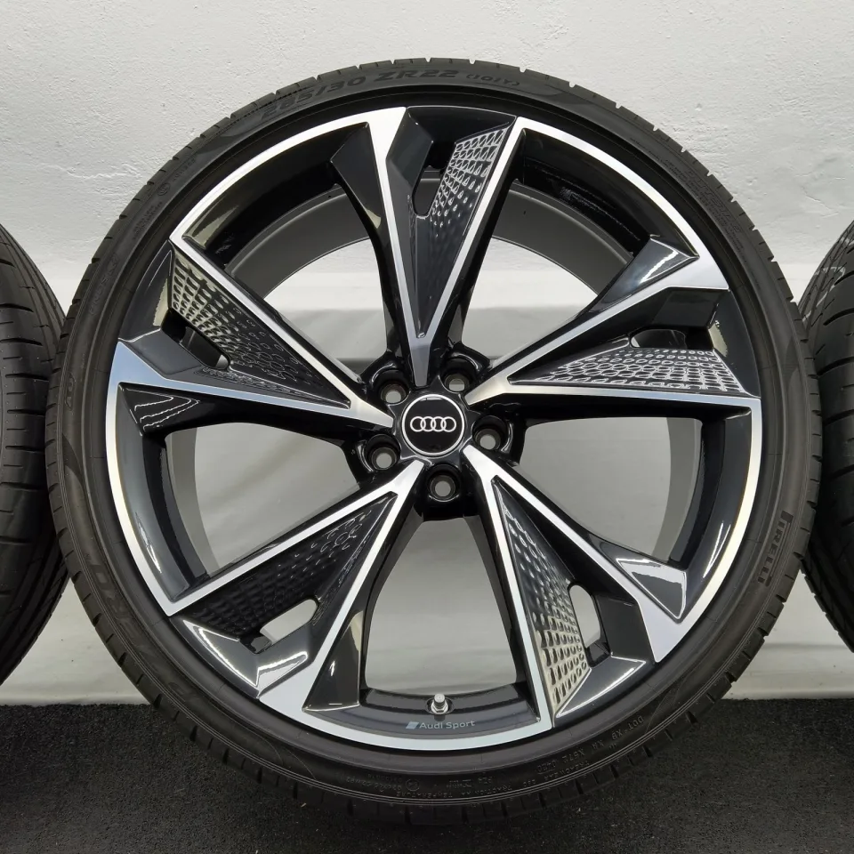 22 Zoll Audi 5-V-Speichen-Struktur Anthrazit glänzend, glanzgedreht Sommerräder / Pirelli P-Zero PZ4 (AO) PNCS 285/30 R22 – Bild 8