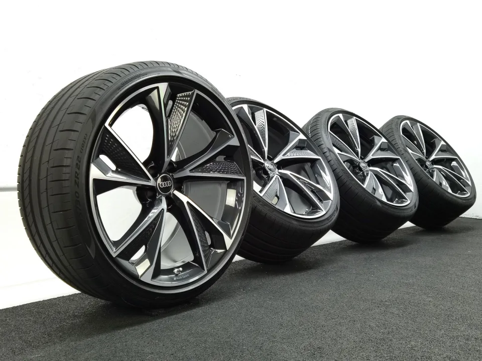 22 Zoll Audi 5-V-Speichen-Struktur Anthrazit glänzend, glanzgedreht Sommerräder / Pirelli P-Zero PZ4 (AO) PNCS 285/30 R22 – Bild 2