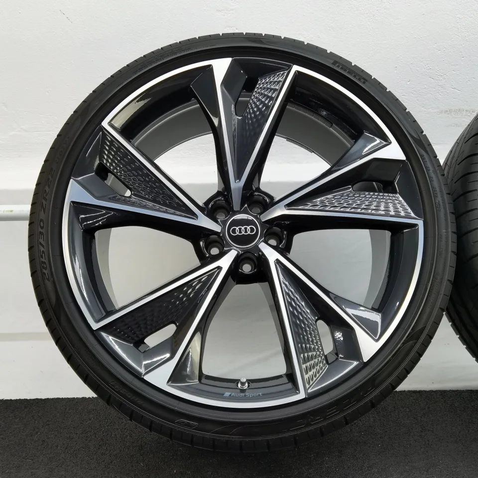22 Zoll Audi 5-V-Speichen-Struktur Anthrazit glänzend, glanzgedreht Sommerräder / Pirelli P-Zero PZ4 (AO) PNCS 285/30 R22 – Bild 4