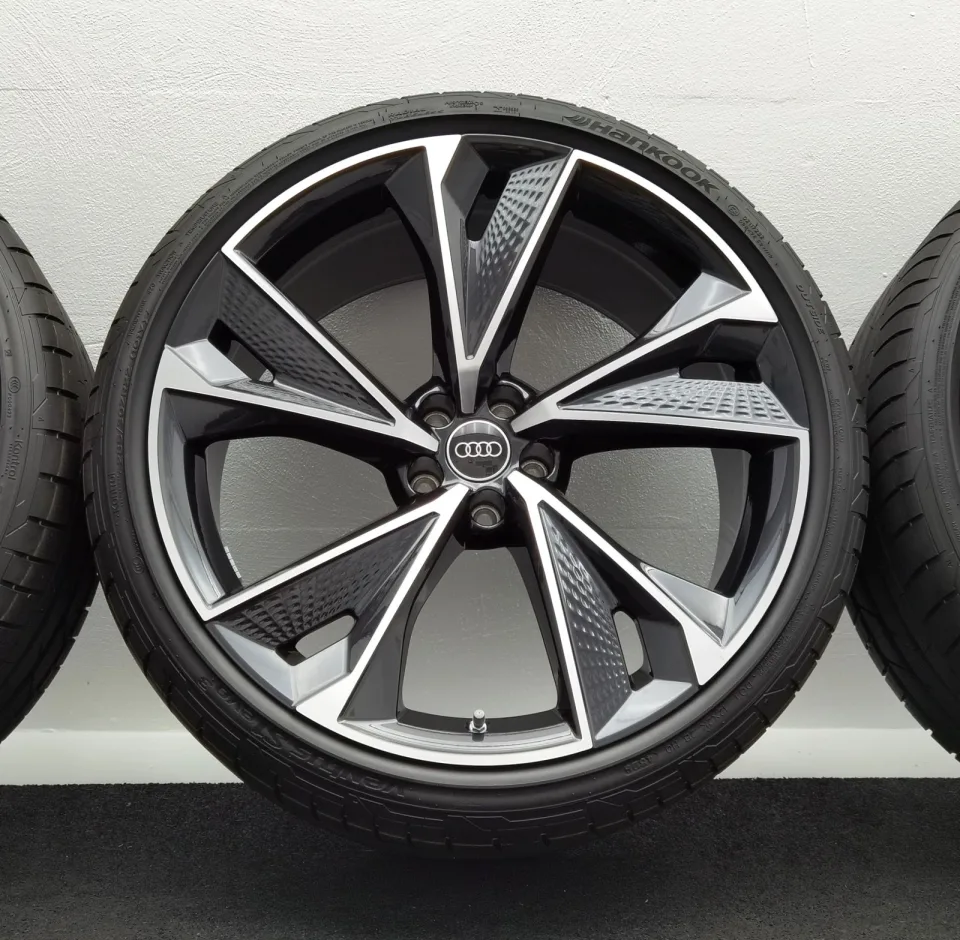 22 Zoll Audi 5-V-Speichen-Struktur Anthrazit glänzend, glanzgedreht Sommerräder / Hankook Ventus S1 evo3 (soundabsorber) (AO) 285/30 R22 – Bild 4