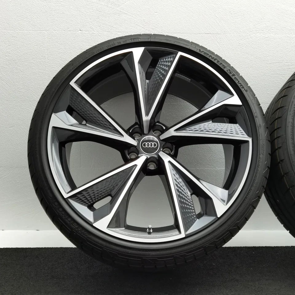 22 Zoll Audi 5-V-Speichen-Struktur Anthrazit glänzend, glanzgedreht Sommerräder / Hankook Ventus S1 evo3 (soundabsorber) (AO) 285/30 R22 – Bild 3