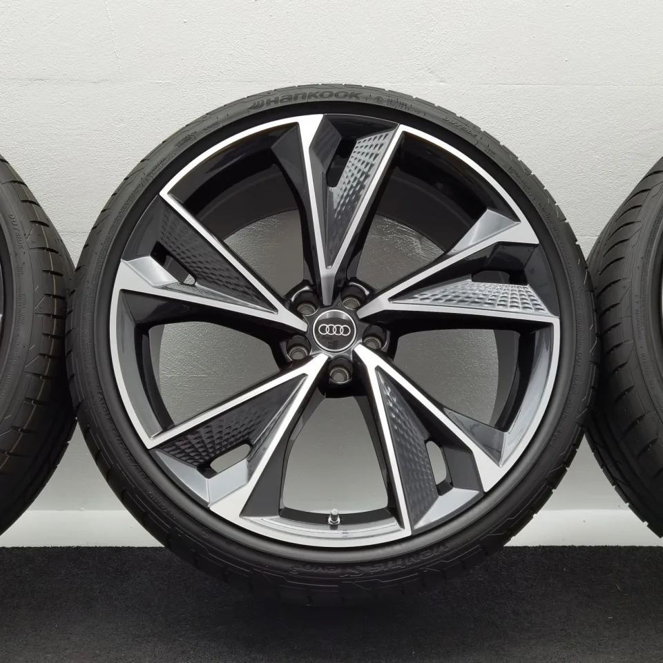 22 Zoll Audi 5-V-Speichen-Struktur Anthrazit glänzend, glanzgedreht Sommerräder / Hankook Ventus S1 evo3 (soundabsorber) (AO) 285/30 R22 – Bild 5