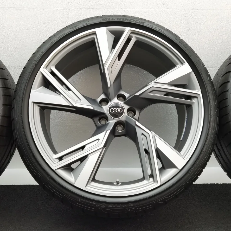 22 Zoll Audi 5-V-Speichen-Trapez Titan matt, glanzgedreht Sommerräder / Hankook Ventus S1 evo3 (soundabsorber) (AO) 285/30 R22 – Bild 6
