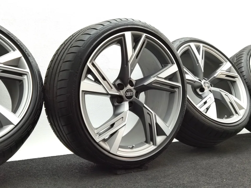 22 Zoll Audi 5-V-Speichen-Trapez Titan matt, glanzgedreht Sommerräder / Hankook Ventus S1 evo3 (soundabsorber) (AO) 285/30 R22 – Bild 1