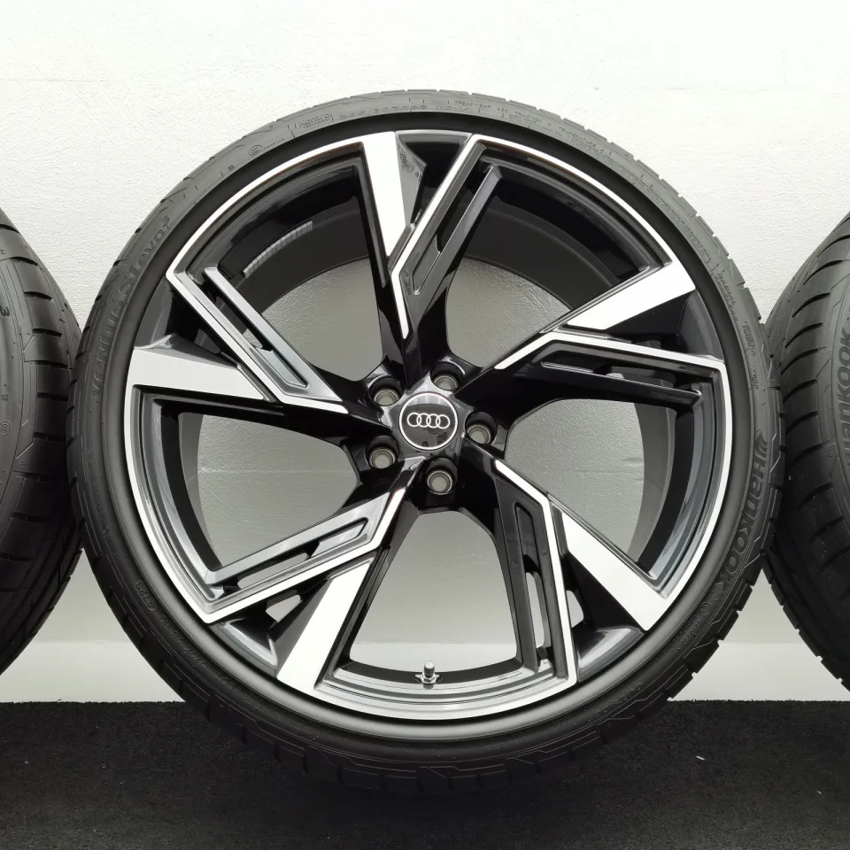 22 Zoll Audi 5-V-Speichen-Trapez Anthrazit glänzend, glanzgedreht Sommerräder / Hankook Ventus S1 evo3 (soundabsorber) (AO) 285/30 R22 – Bild 4