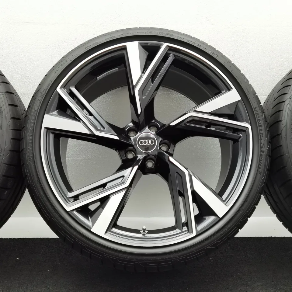 22 Zoll Audi 5-V-Speichen-Trapez Anthrazit glänzend, glanzgedreht Sommerräder / Hankook Ventus S1 evo3 (soundabsorber) (AO) 285/30 R22 – Bild 5