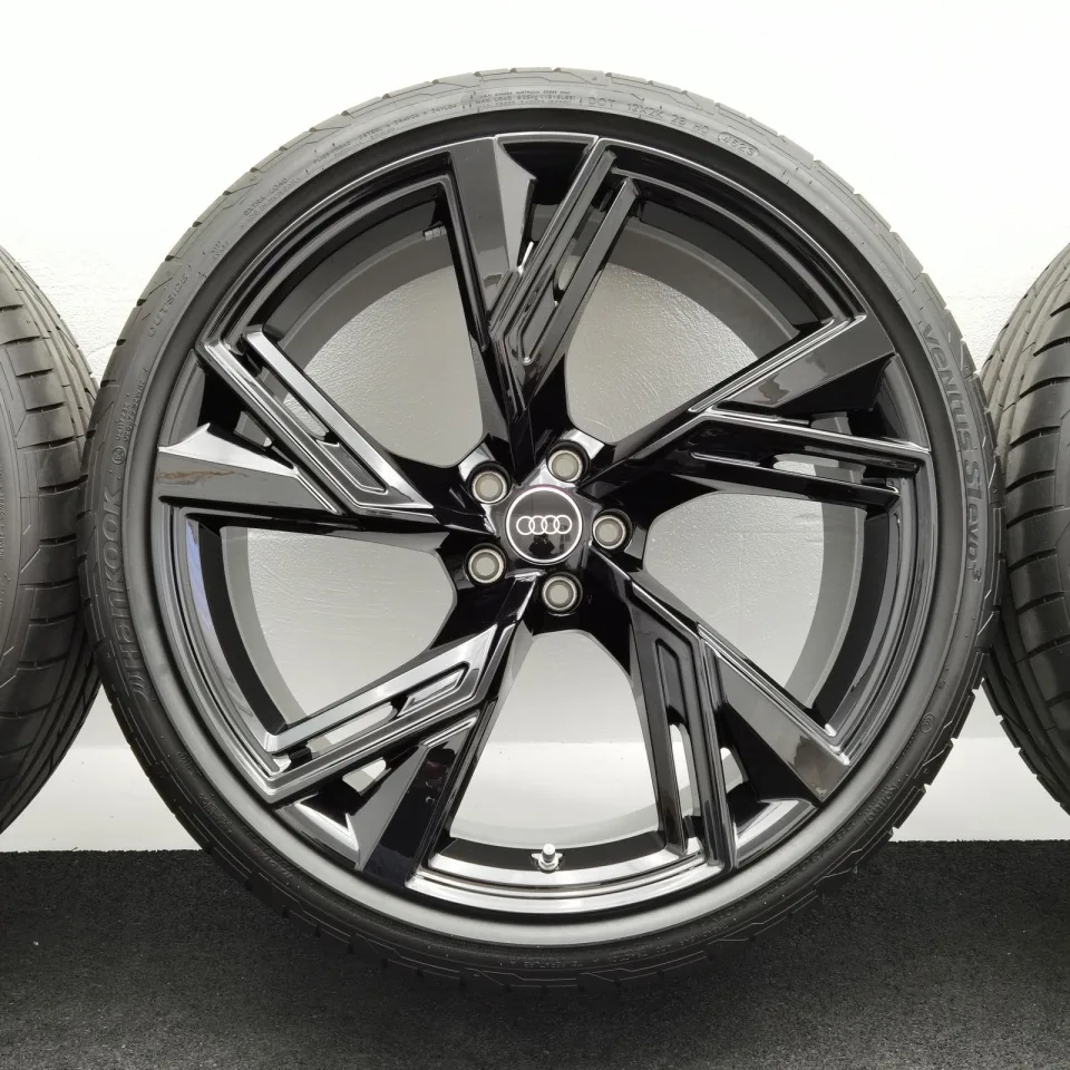 22 Zoll Audi 5-V-Speichen-Trapez Schwarz glänzend Sommerräder / Hankook Ventus S1 evo3 (soundabsorber) (AO) 285/30 R22 – Bild 4