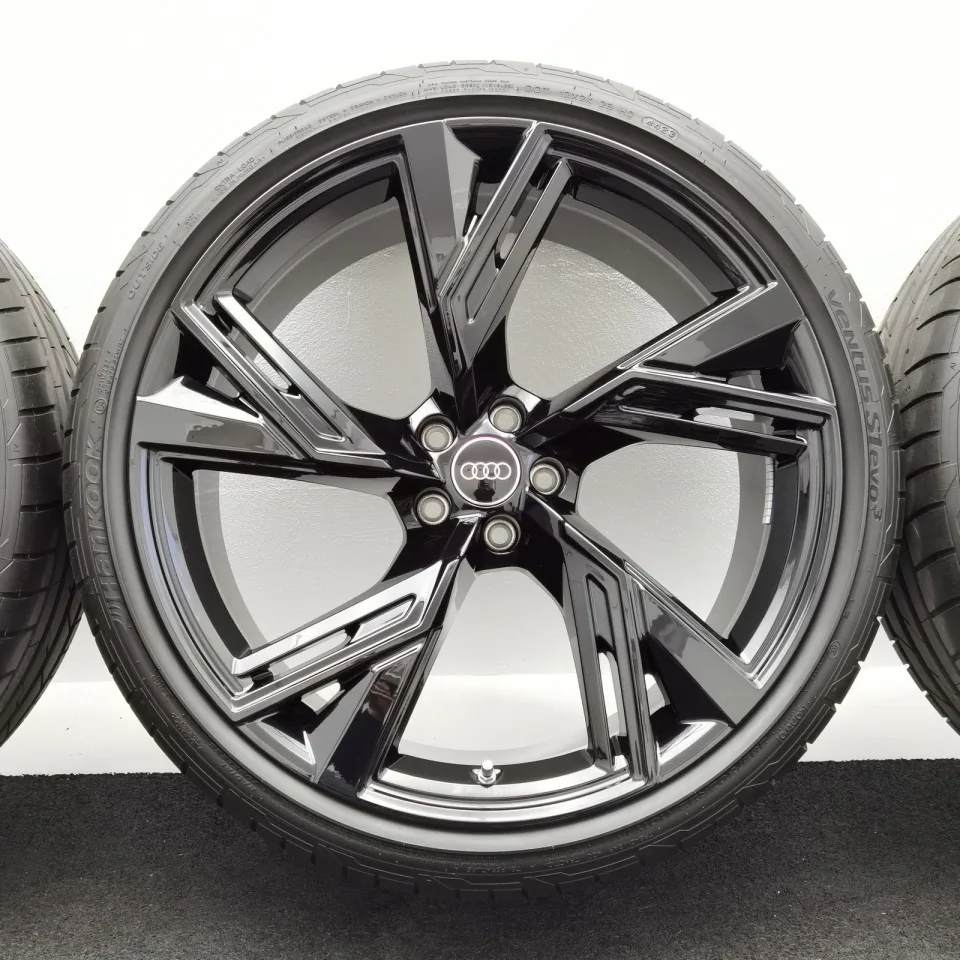 22 Zoll Audi 5-V-Speichen-Trapez Schwarz glänzend Sommerräder / Hankook Ventus S1 evo3 (soundabsorber) (AO) 285/30 R22 – Bild 5