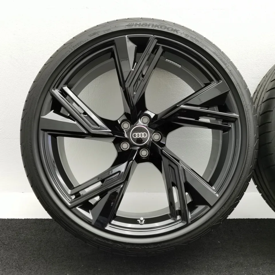 22 Zoll Audi 5-V-Speichen-Trapez Schwarz glänzend Sommerräder / Hankook Ventus S1 evo3 (soundabsorber) (AO) 285/30 R22 – Bild 3