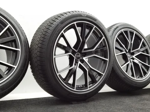 22 Zoll Audi 5-V-Speichen-Stern Anthrazit glänzend, glanzgedreht Winterräder / Bridgestone Blizzak 6 285/40 R22