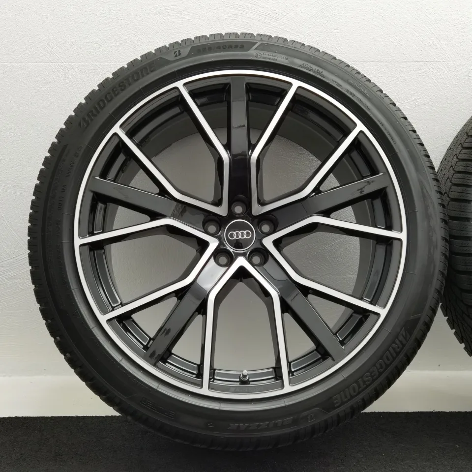 22 Zoll Audi 5-V-Speichen-Stern Anthrazit glänzend, glanzgedreht Winterräder / Bridgestone Blizzak 6 285/40 R22 – Bild 3