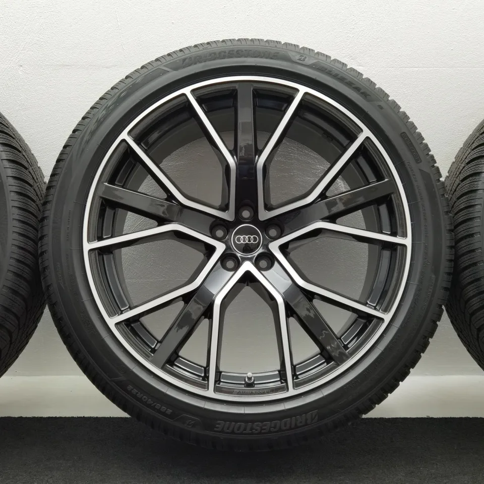 22 Zoll Audi 5-V-Speichen-Stern Anthrazit glänzend, glanzgedreht Winterräder / Bridgestone Blizzak 6 285/40 R22 – Bild 6