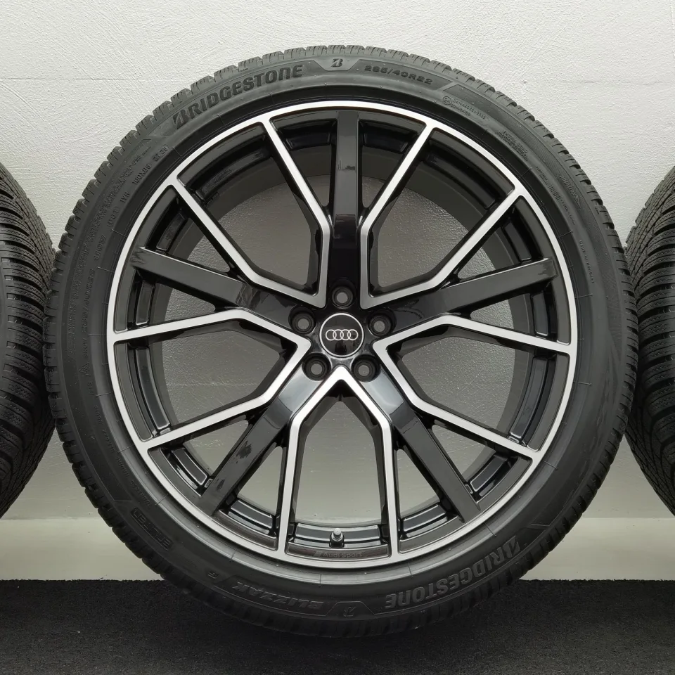22 Zoll Audi 5-V-Speichen-Stern Anthrazit glänzend, glanzgedreht Winterräder / Bridgestone Blizzak 6 285/40 R22 – Bild 4