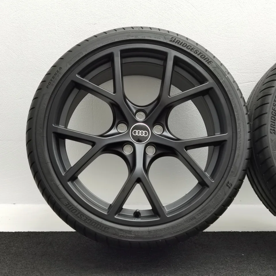 19 Zoll Audi 5-Y-Speichen Schwarz matt Sommerräder / Bridgestone Potenza Sport R2 Enliten 265/30 R19 – Bild 3