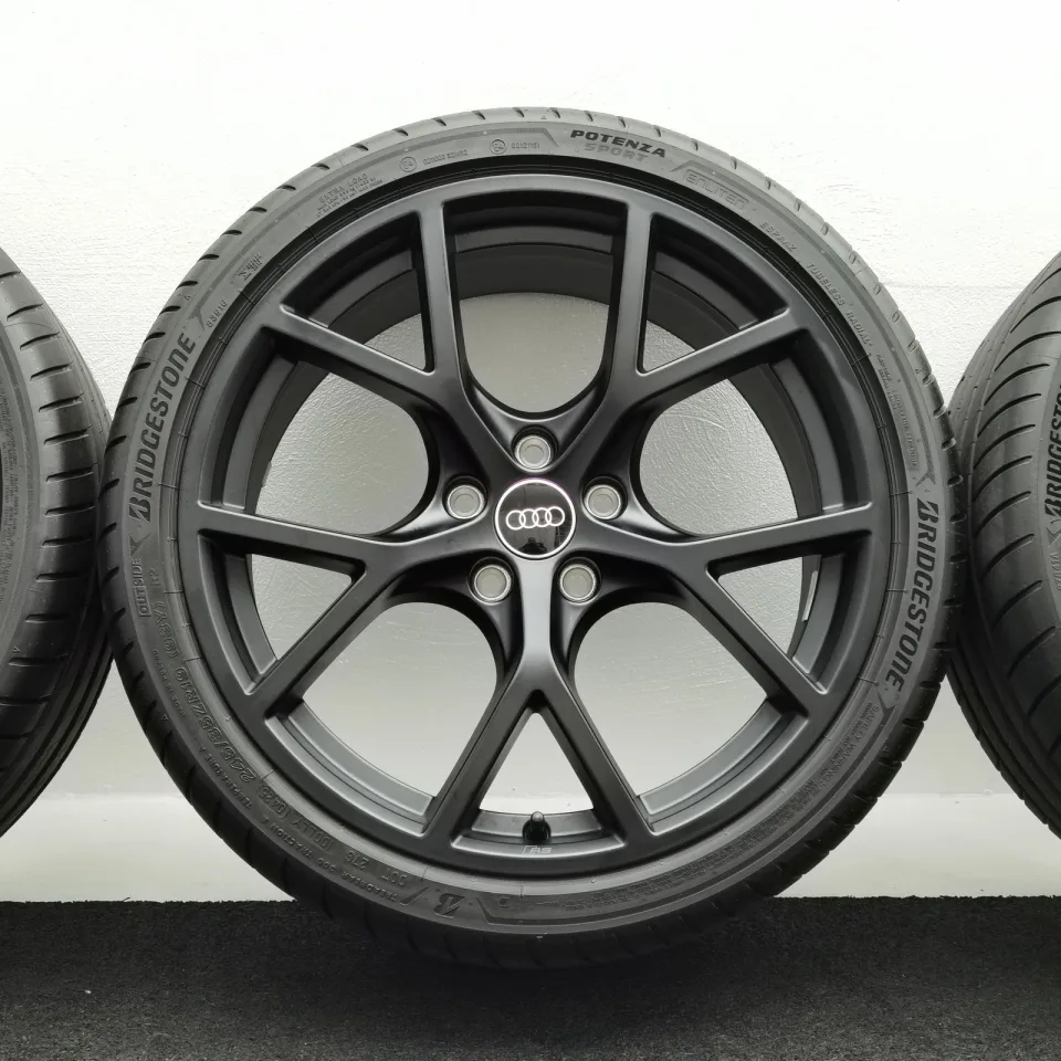 19 Zoll Audi 5-Y-Speichen Schwarz matt Sommerräder / Bridgestone Potenza Sport R2 Enliten 265/30 R19 – Bild 4