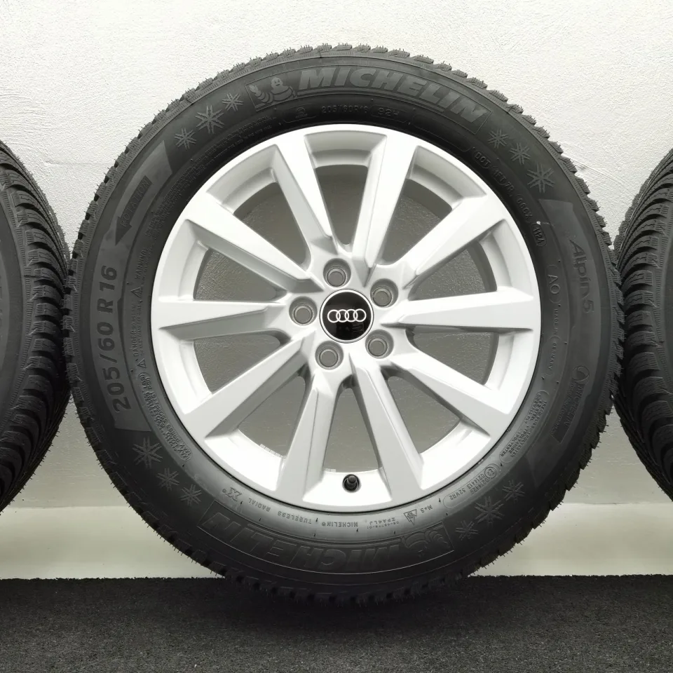 16 Zoll Audi 10-Speichen Silber Winterräder / Michelin Alpin 5 AO 205/60 R16 – Bild 5