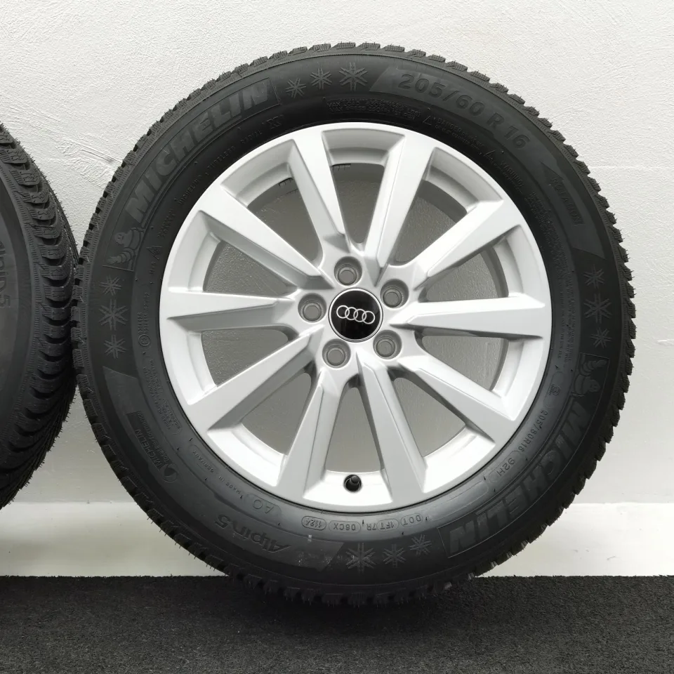 16 Zoll Audi 10-Speichen Silber Winterräder / Michelin Alpin 5 AO 205/60 R16 – Bild 6