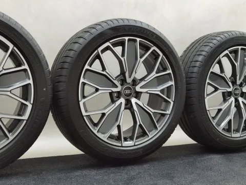 20 Zoll Audi 5-Doppel-Y-Speichen Graphitgrau, glanzgedreht Sommerräder / Michelin Pilot Sport 4 SUV 255/45 R20