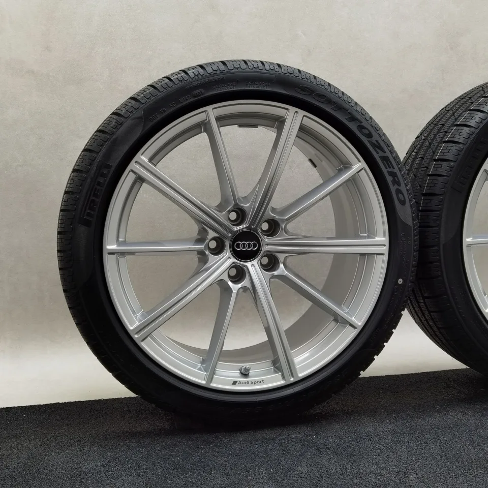 19 Zoll Audi 10-Speichen-Stern Silber Winterräder / Pirelli Winter 240 Sottozero Serie II AO 235/40 R19 – Bild 3