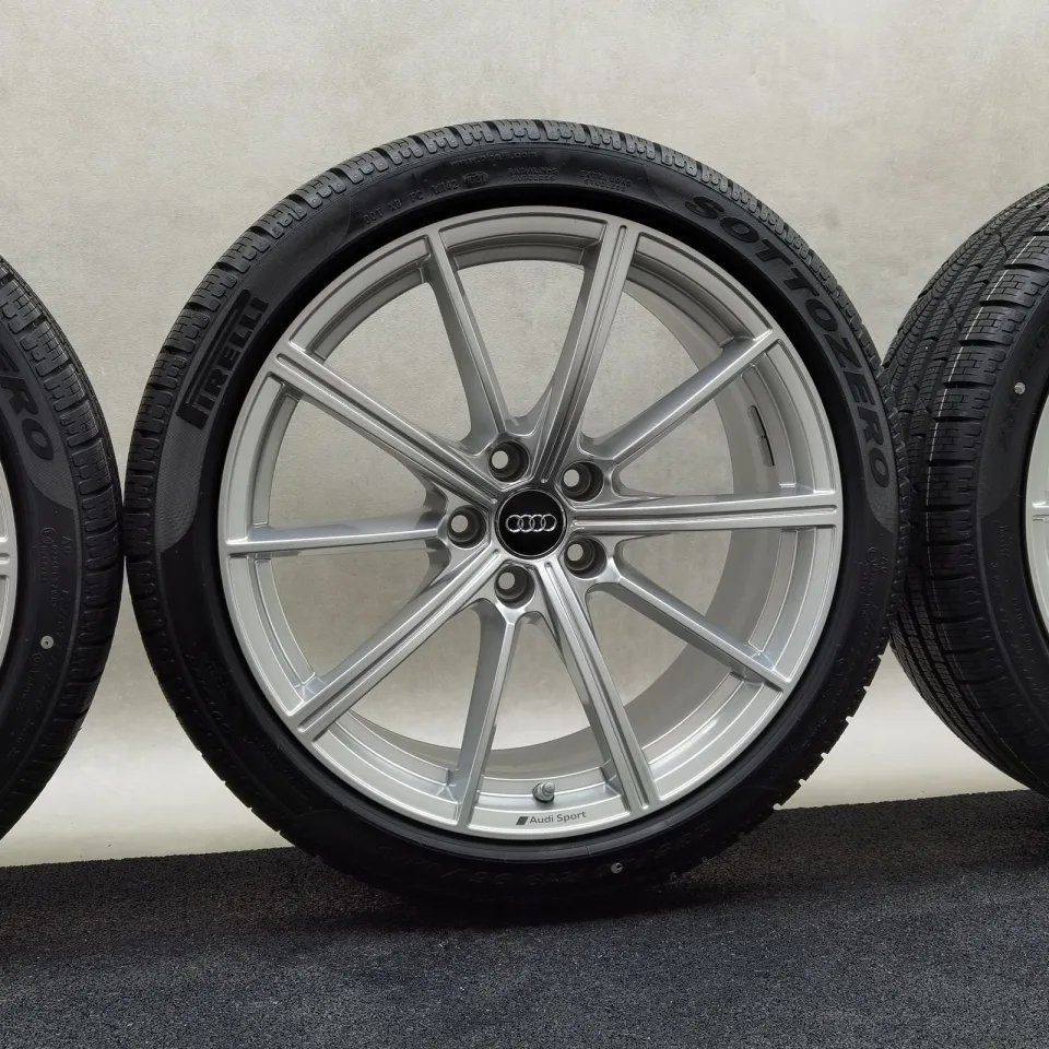 19 Zoll Audi 10-Speichen-Stern Silber Winterräder / Pirelli Winter 240 Sottozero Serie II AO 235/40 R19 – Bild 4