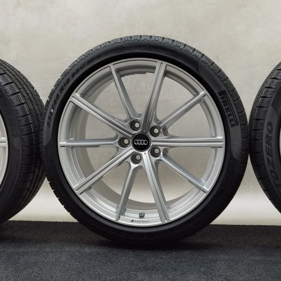 19 Zoll Audi 10-Speichen-Stern Silber Winterräder / Pirelli Winter 240 Sottozero Serie II AO 235/40 R19 – Bild 5