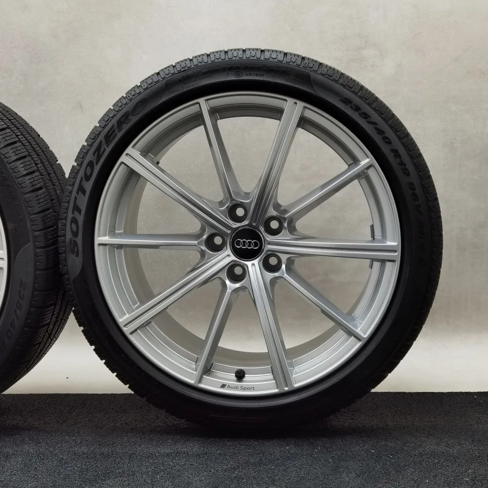 19 Zoll Audi 10-Speichen-Stern Silber Winterräder / Pirelli Winter 240 Sottozero Serie II AO 235/40 R19 – Bild 6