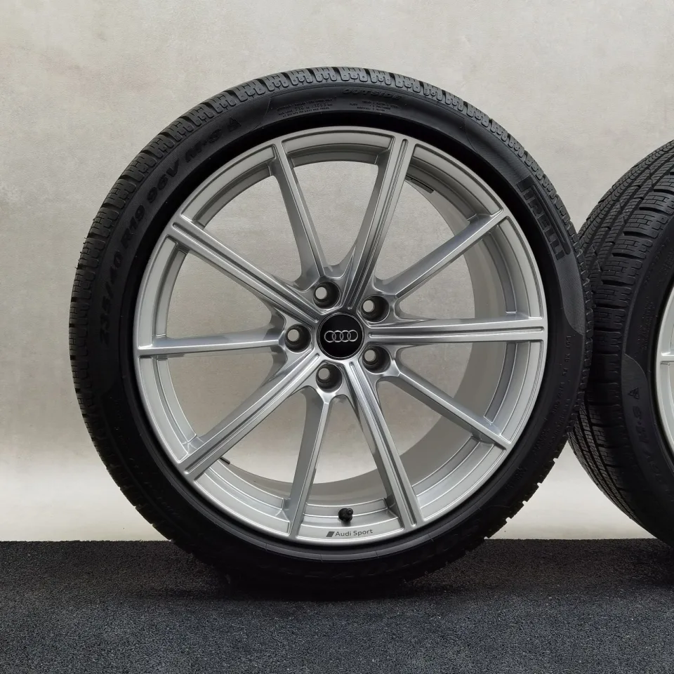 19 Zoll Audi 10-Speichen-Stern Silber Winterräder / Pirelli Winter 240 Sottozero Serie II AO 235/40 R19 – Bild 3