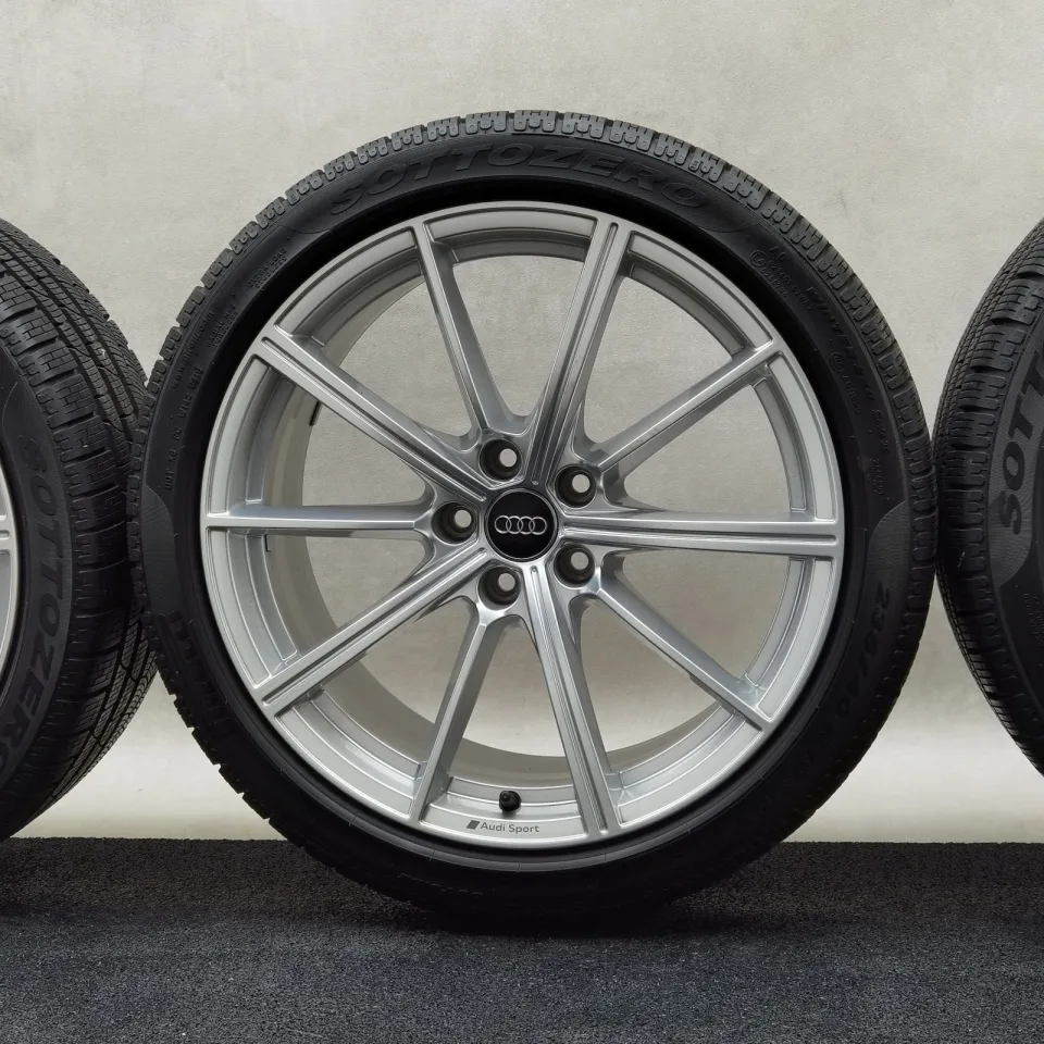 19 Zoll Audi 10-Speichen-Stern Silber Winterräder / Pirelli Winter 240 Sottozero Serie II AO 235/40 R19 – Bild 5