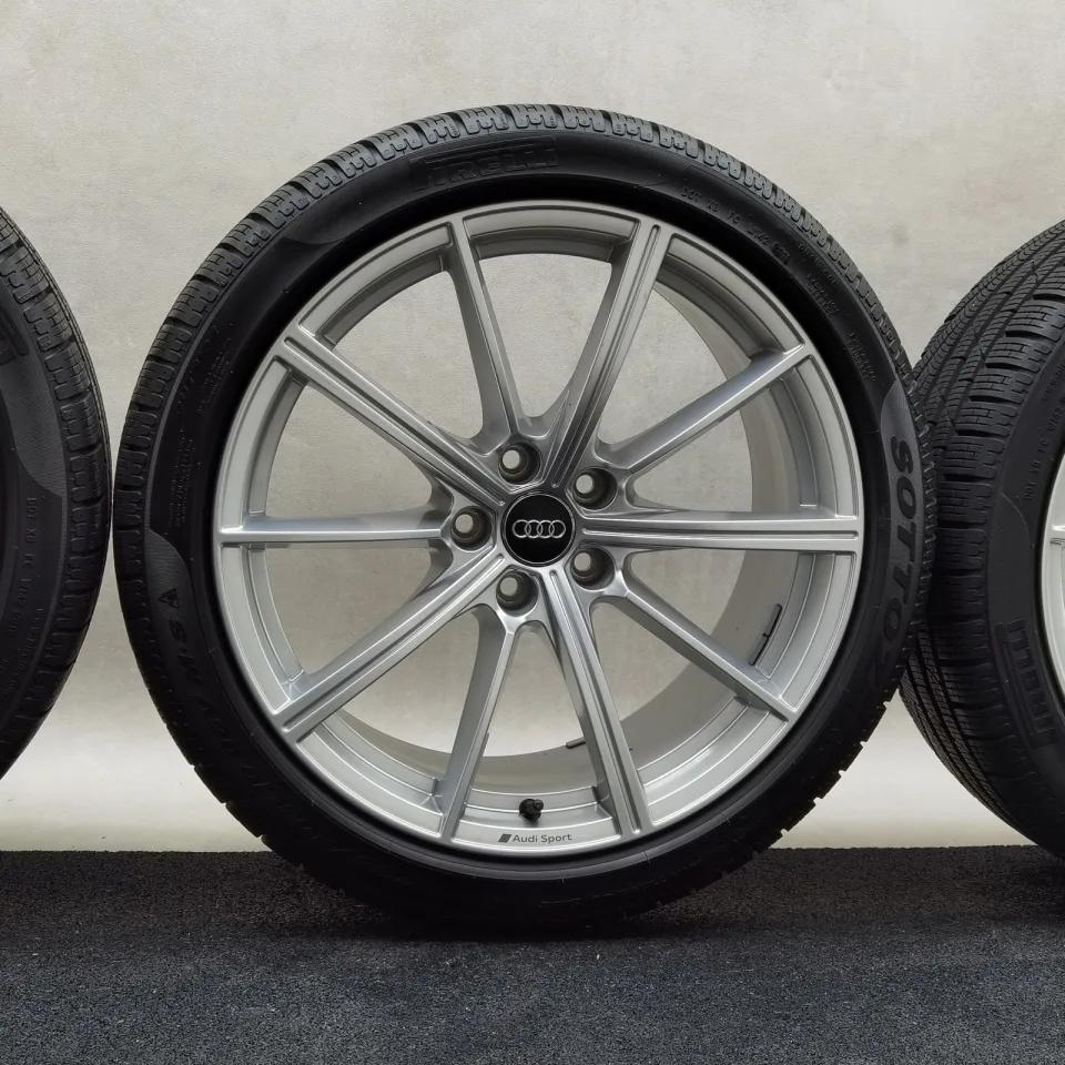 19 Zoll Audi 10-Speichen-Stern Silber Winterräder / Pirelli Winter 240 Sottozero Serie II AO 235/40 R19 – Bild 4