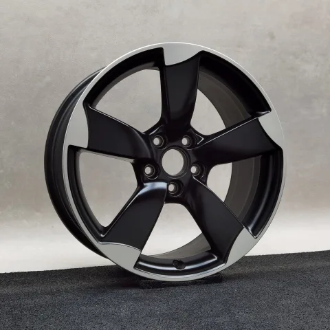 18 Zoll Audi 5-Arm-Rotor Schwarz, glanzgedreht Alufelge