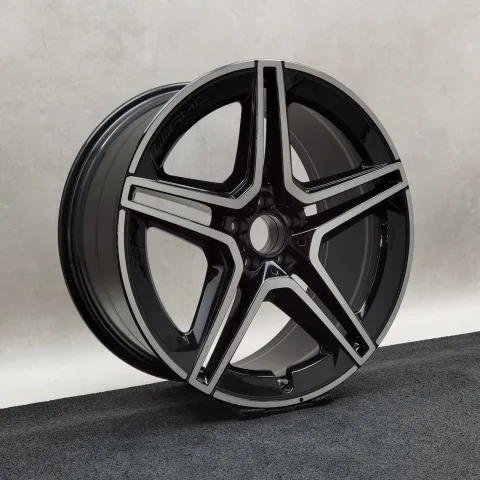 21 Zoll Mercedes-AMG 5-Doppelspeichen Schwarz glänzend, glanzgedreht Alufelge
