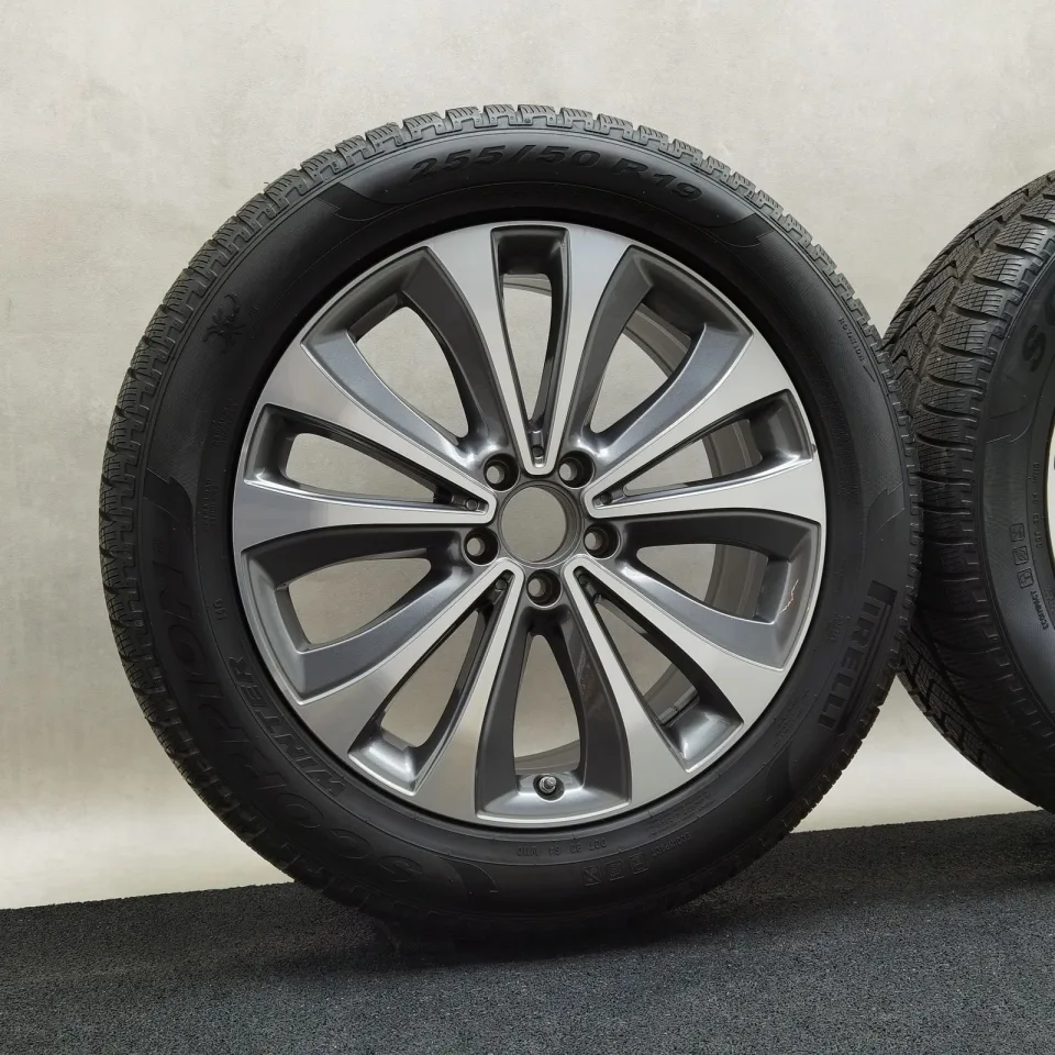 19 Zoll Mercedes-Benz 5-Doppelspeichen Grau glänzend, glanzgedreht Winterräder / Pirelli Scorpion Winter N0 255/50 R19 – Bild 3