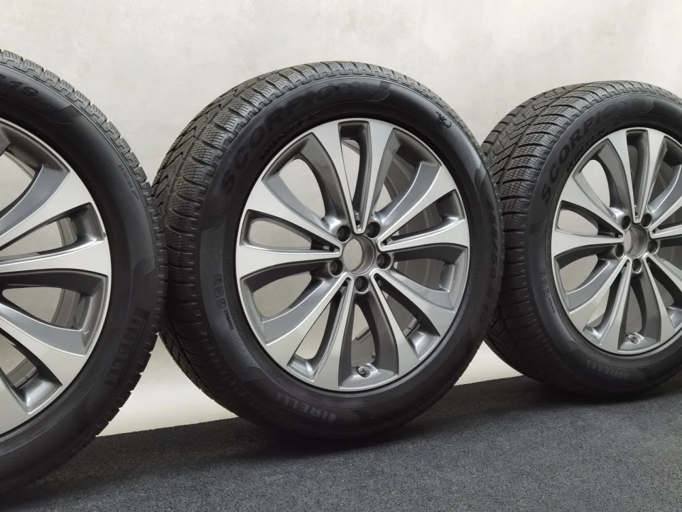 19 Zoll Mercedes-Benz 5-Doppelspeichen Grau glänzend, glanzgedreht Winterräder / Pirelli Scorpion Winter N0 255/50 R19 – Bild 1