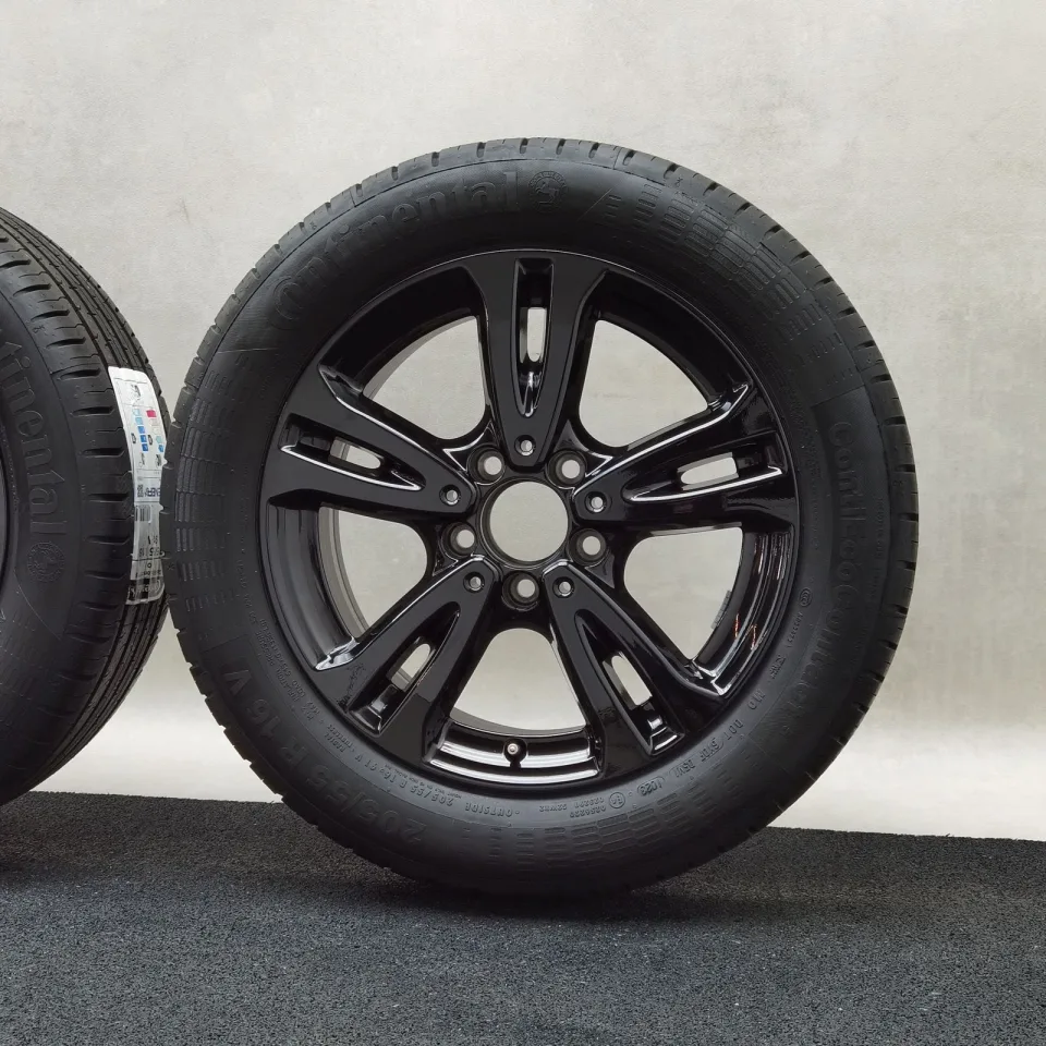 16 Zoll Mercedes-Benz 5-Doppelspeichen Schwarz glänzend Sommerräder / Continental ContiEcoContact 5 MO 205/55 R16 – Bild 7