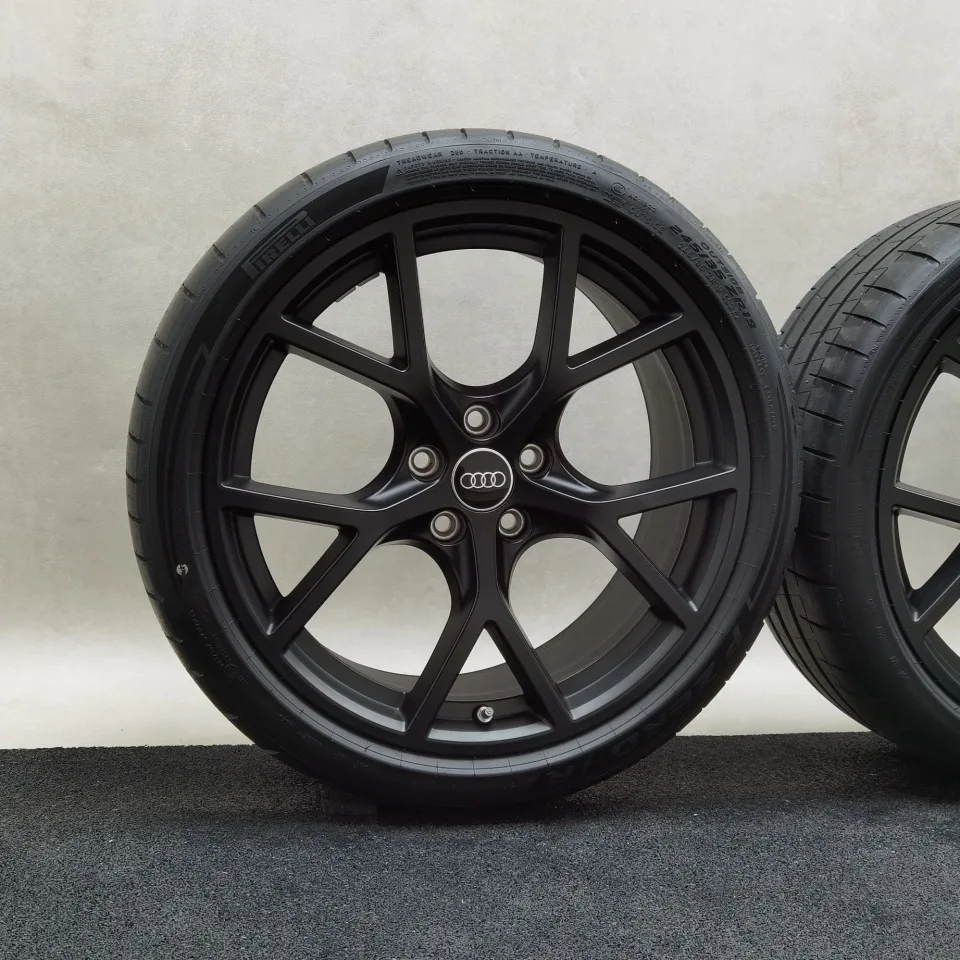 19 Zoll Audi 5-Y-Speichen Schwarz matt Sommerräder / Pirelli P-Zero R (R1) 265/30 R19 – Bild 3