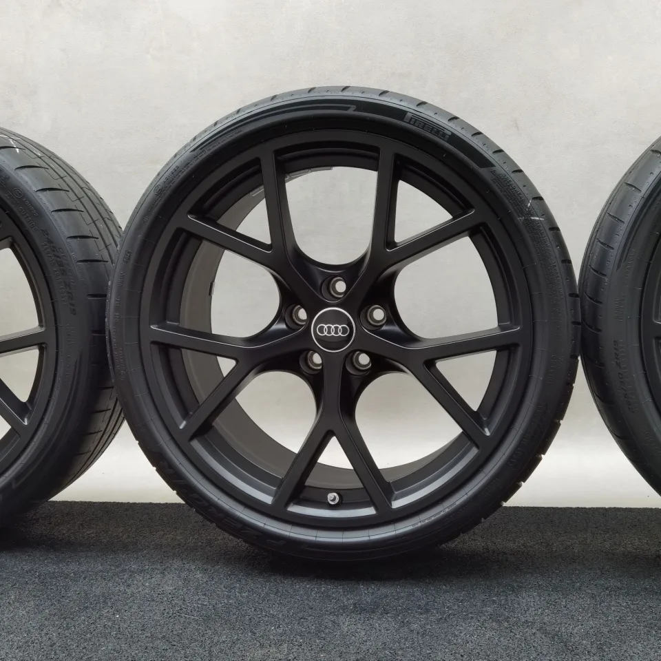 19 Zoll Audi 5-Y-Speichen Schwarz matt Sommerräder / Pirelli P-Zero R (R1) 265/30 R19 – Bild 5