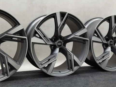 22 Zoll Audi 5-V-Speichen-Trapez Titan matt, glanzgedreht Alufelgen