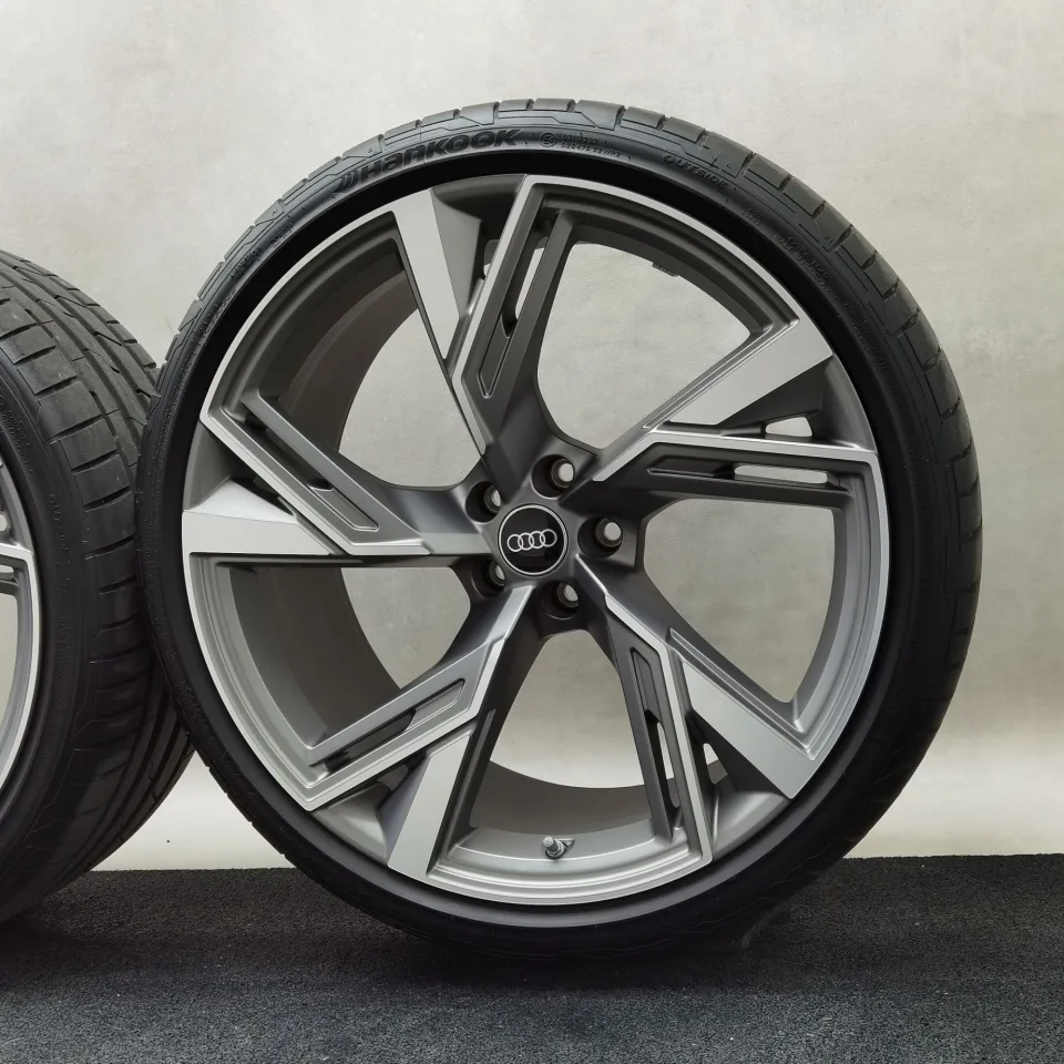 22 Zoll Audi 5-V-Speichen-Trapez Titan matt, glanzgedreht Sommerräder / Hankook Ventus S1 evo3 (soundabsorber) (AO) 285/30 R22 – Bild 6
