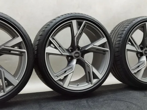 22 Zoll Audi 5-V-Speichen-Trapez Titan matt, glanzgedreht Sommerräder / Hankook Ventus S1 evo3 (soundabsorber) (AO) 285/30 R22