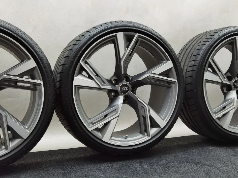 22 Zoll Audi 5-V-Speichen-Trapez Titan matt, glanzgedreht Sommerräder / Hankook Ventus S1 evo3 (soundabsorber) (AO) 285/30 R22 – Bild 1