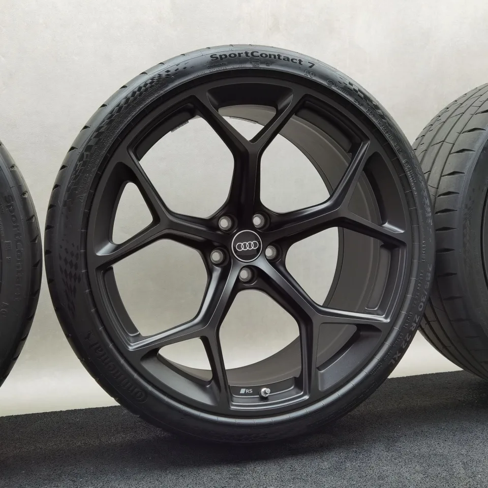 22 Zoll Audi 5-Y-Speichen Schwarz matt Sommerräder / Continental Sportcontact 7 ContiSilent AO 285/30 R22 – Bild 4
