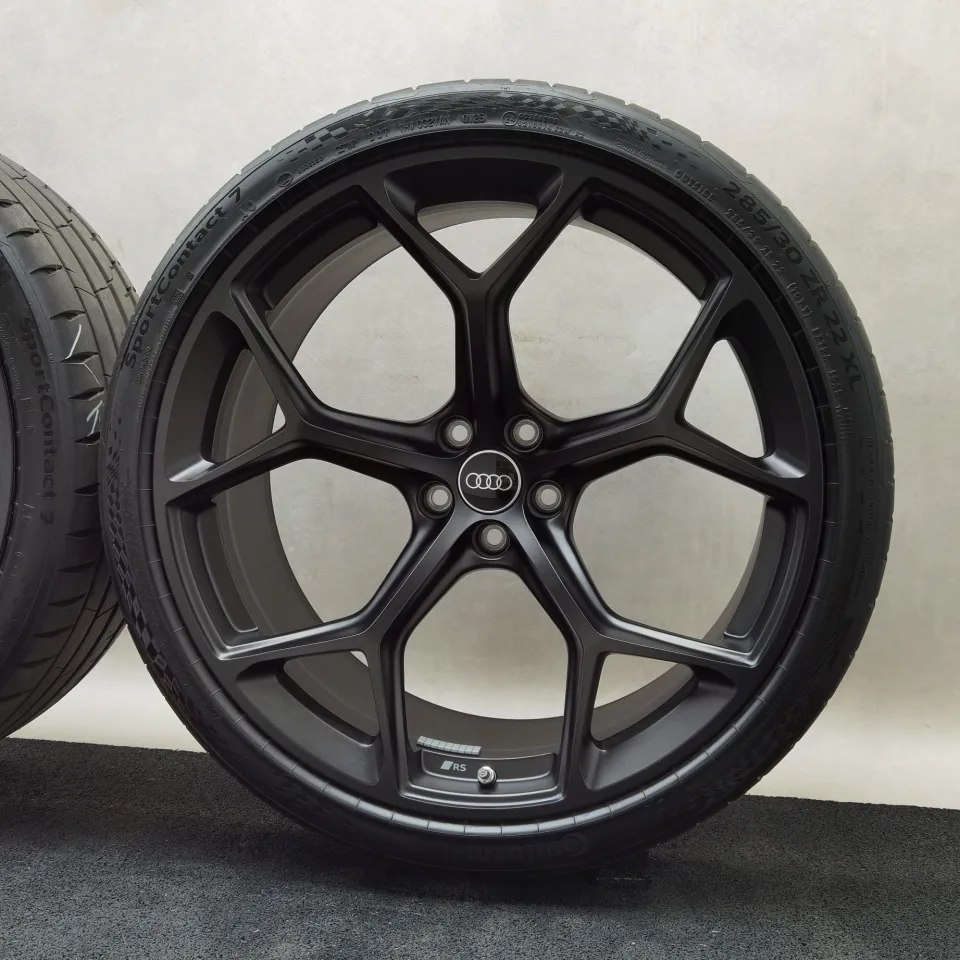 22 Zoll Audi 5-Y-Speichen Schwarz matt Sommerräder / Continental Sportcontact 7 ContiSilent AO 285/30 R22 – Bild 6