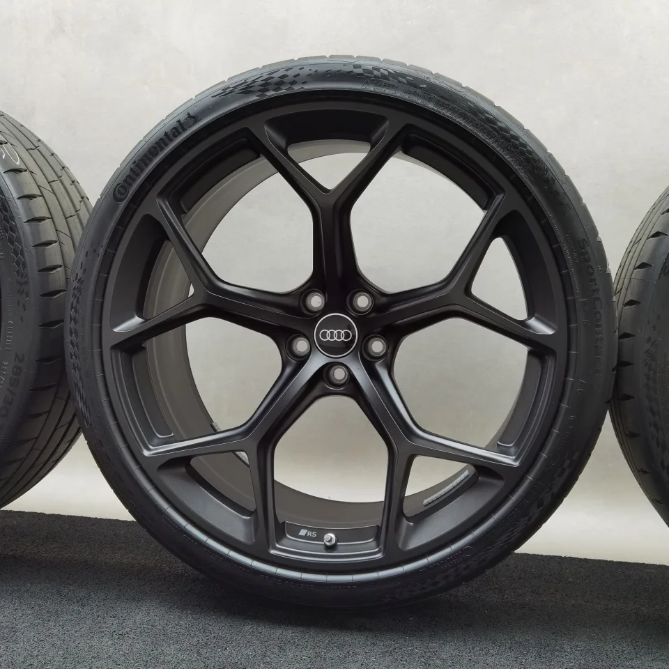 22 Zoll Audi 5-Y-Speichen Schwarz matt Sommerräder / Continental Sportcontact 7 ContiSilent AO 285/30 R22 – Bild 5