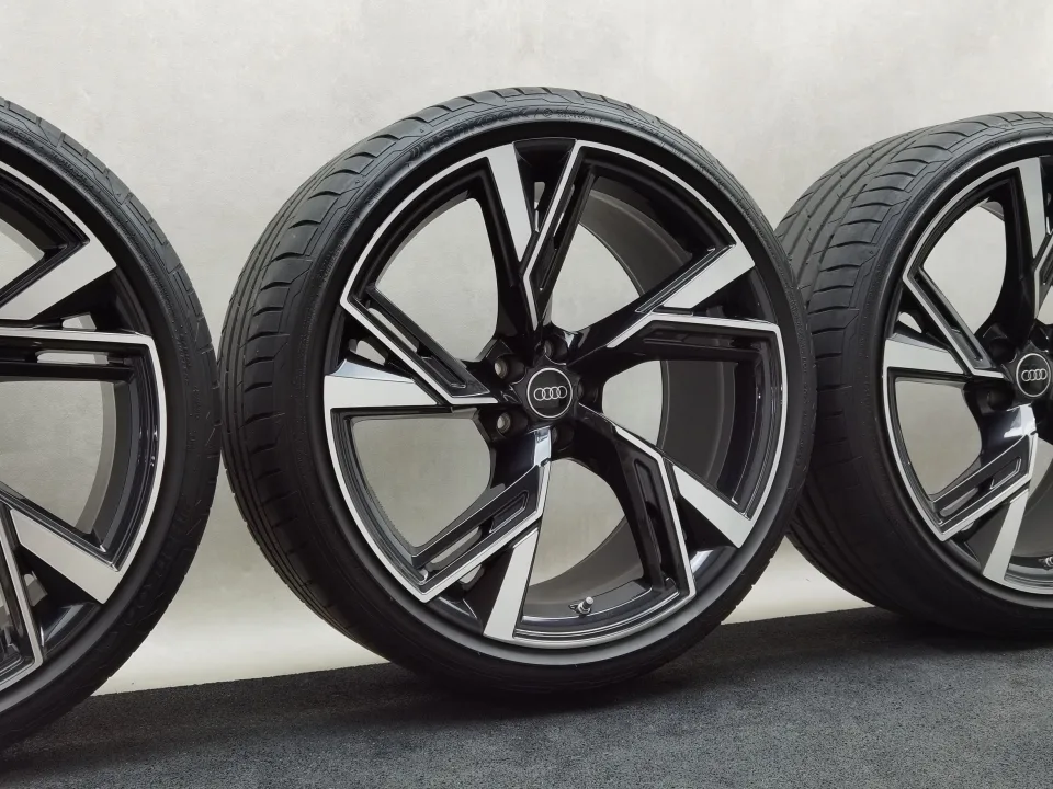 22 Zoll Audi 5-V-Speichen-Trapez Anthrazit glänzend, glanzgedreht Sommerräder / Hankook Ventus S1 evo3 (soundabsorber) (AO) 285/30 R22 – Bild 1