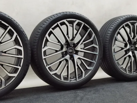 21 Zoll Audi Vielspeichen-S Schwarz metallic, glanzgedreht Sommerräder / Continental EcoContact 6 Q R0 ContiSilent 255/35 R21
