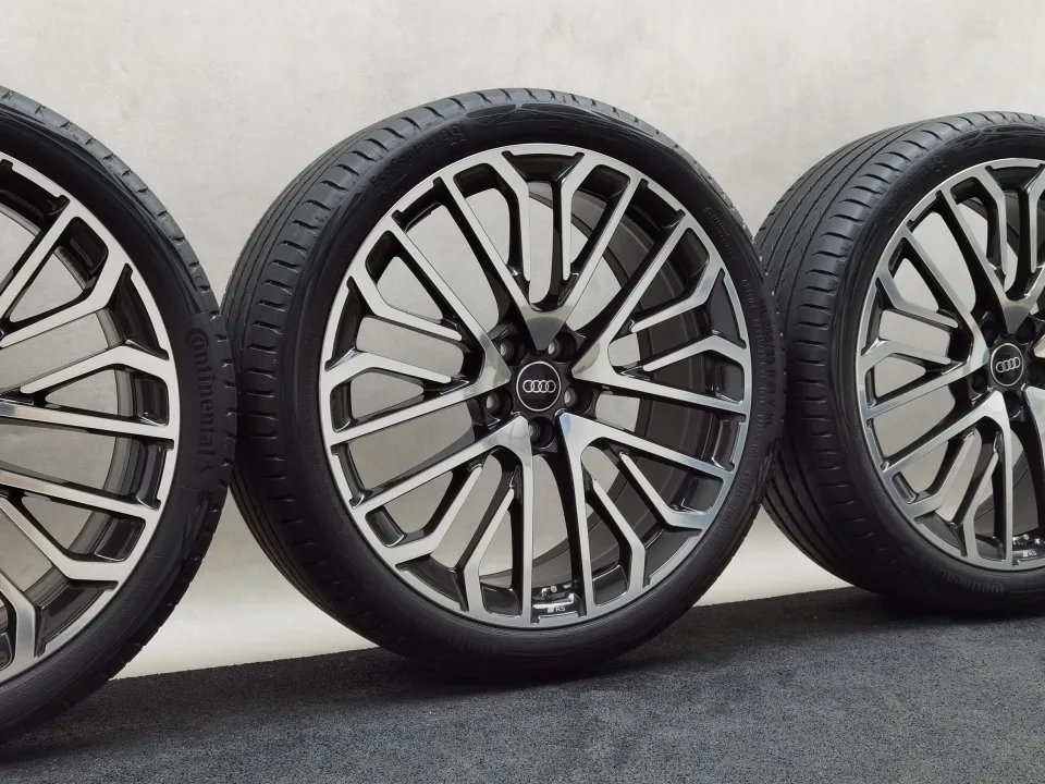 21 Zoll Audi Vielspeichen-S Schwarz metallic, glanzgedreht Sommerräder / Continental EcoContact 6 Q R0 ContiSilent 255/35 R21 – Bild 1
