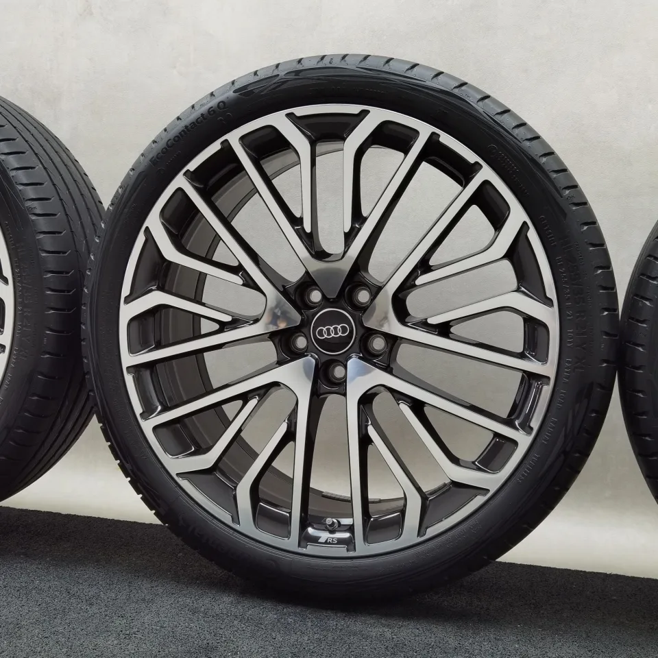 21 Zoll Audi Vielspeichen-S Schwarz metallic, glanzgedreht Sommerräder / Continental EcoContact 6 Q R0 ContiSilent 255/35 R21 – Bild 5