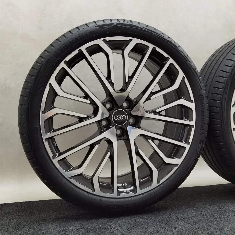 21 Zoll Audi Vielspeichen-S Schwarz metallic, glanzgedreht Sommerräder / Continental EcoContact 6 Q R0 ContiSilent 255/35 R21 – Bild 3