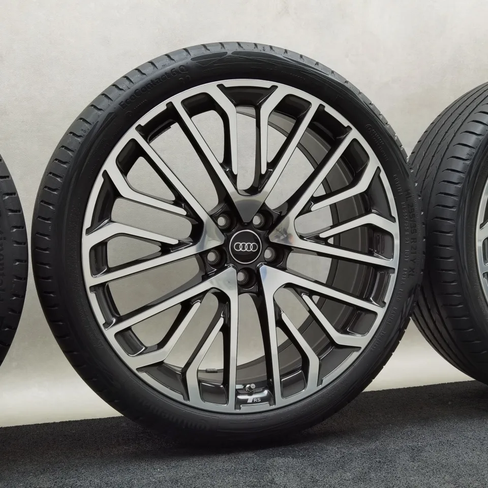21 Zoll Audi Vielspeichen-S Schwarz metallic, glanzgedreht Sommerräder / Continental EcoContact 6 Q R0 ContiSilent 255/35 R21 – Bild 4